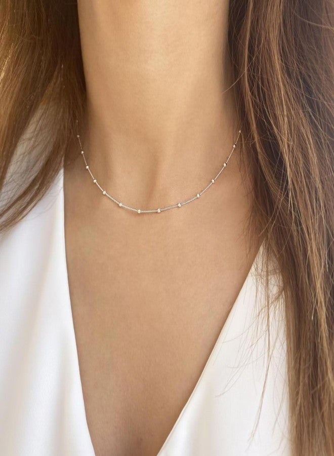 Yoosteel Silver Necklaces for Women - Trendy, Dainty 14K White Gold Plated Layered Initial K Pendant Necklace - Tiny Initial Necklace - Layered Silver Necklaces for Women - Jewelry Gifts - Image 5